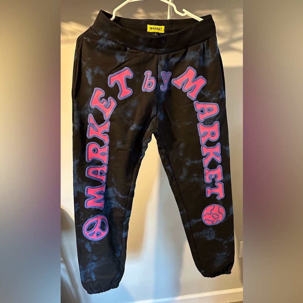 NWT Small Men’s Market Cali Arc Peace Tie Dyed Navy Smoke